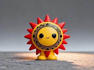 现代雕塑 太阳图腾 雕塑 美陈 AIGC