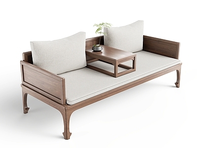 新中式罗汉床 宋式美学罗汉床 新中式罗汉床 宋式鹤腿罗汉床 宋式简约罗汉床