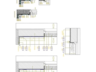 现代窗节点 窗台石节点 窗台墙身剖面构造 施工图
