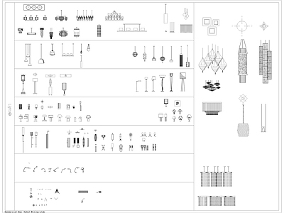 现代新中式灯具图库 吊灯 灯笼 施工图