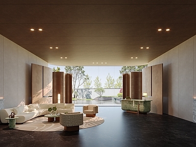 现代简约售楼处 现代轻奢售楼部 轻奢酒店 酒店大堂