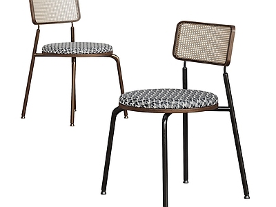 中古风餐椅 现代餐椅 休闲椅 藤编餐椅 单椅 餐椅组合