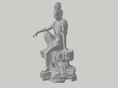 中式雕塑 水月观音 寺庙雕像 观音像