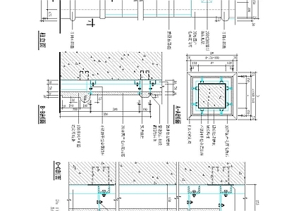 地面综合节点 干挂石材柱面构造 施工图
