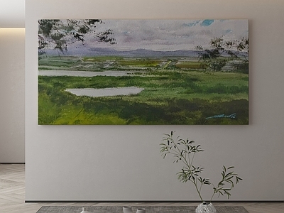 现代简约挂画 侘寂挂画 油画