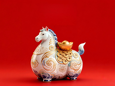 新中式中式雕塑摆件 马上来财摆件 马上有钱摆件 新中式马摆件 新中式装饰摆件