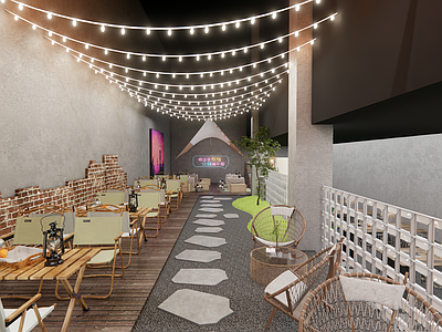 复古火锅店 复古露营风火锅店 露营风餐厅