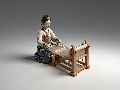 现代新中式雕塑 纺织 雕塑 美陈 AIGC 古装
