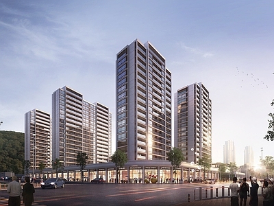 现代极简小高层住宅楼