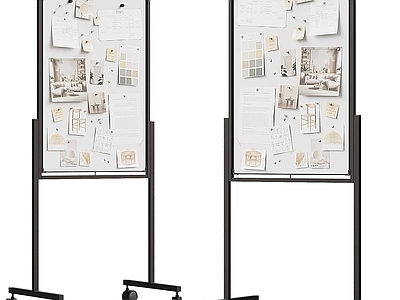 奶油风办公用品 现代白板 移动白板 办公白板 会议室白板