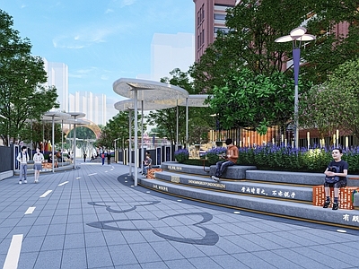 现代办公园区景观 道路花廊 小品花廊 休闲景观