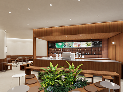 现代新中式咖啡厅 咖啡店 星巴克