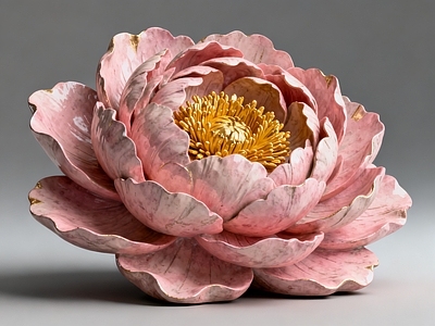 现代雕塑 牡丹花 雕塑 美陈 AIGC 摆件