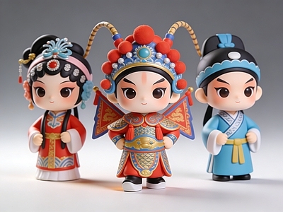 现代新中式雕塑 戏曲 潮玩 手办 雕塑 美陈