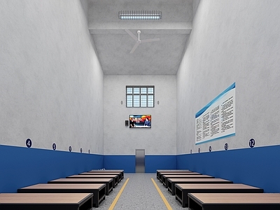 现代简约其他公共空间 现代监狱 看守所 拘留所 监狱 牢房