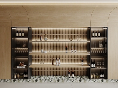 原木风酒窖 现代装饰柜酒柜
