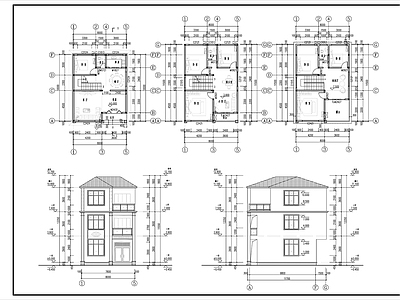 多层住宅 简约舒适三层自建 施工图