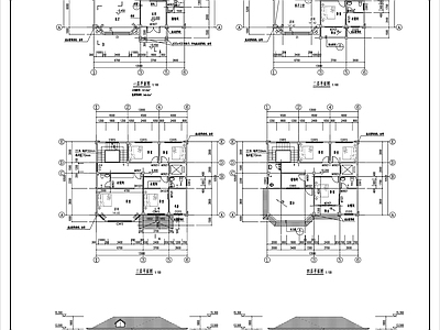 新中式轻奢别墅建筑 三层别墅 施工图