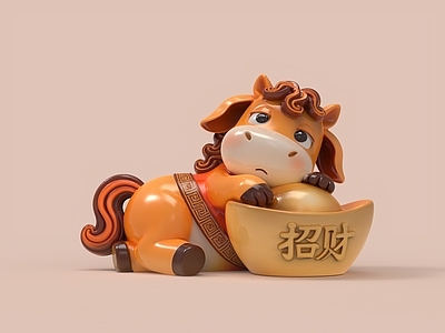 新中式酒水食物 马年美陈 马雕塑 马摆件 马文创