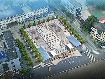 现代广场景观 人民广场