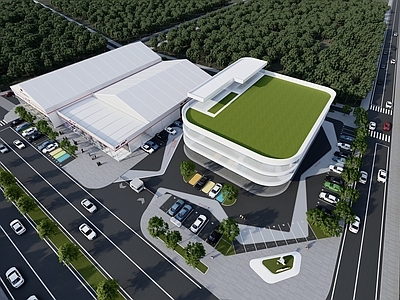 现代简约停车空间 停车场 现代地面停车场 地面停车空间 市政道路 道路