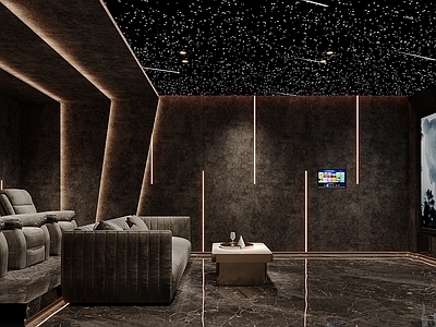 现代轻奢影音室 影视厅