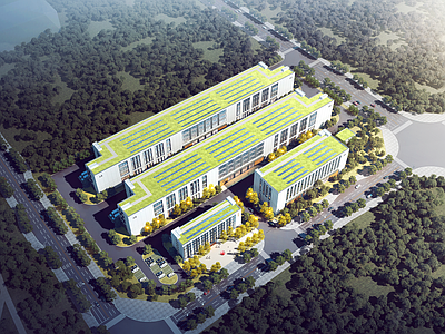 现代其他工业建筑 现代风格产业园 厂房 研发办公楼 宿舍楼 现代简约