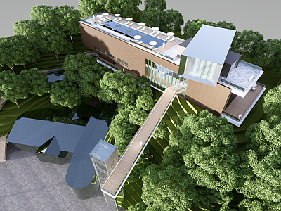 现代极简民宿建筑 山地民宿建筑 现代简约风格