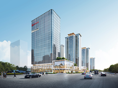 现代酒店建筑 高层酒店建筑 高层办公 豪宅立面 现代风格住宅 沿街商业