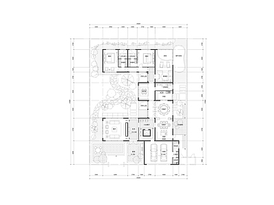 现代中式别墅建筑 三层别墅 独栋别墅 自建房 小别墅 合院别墅 施工图