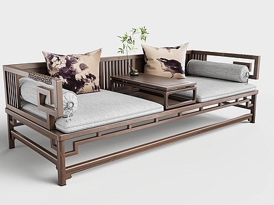 新中式罗汉床 宋式美学罗汉床 宋式罗汉床