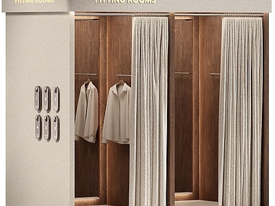 奶油风更衣室 更衣室 试衣间 服装店 更衣间