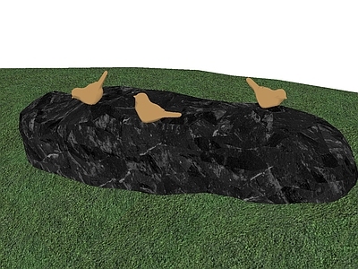 现代景观石 景观石 小鸟雕塑 片石