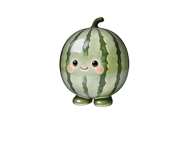 现代雕塑 水果 西瓜 雕塑 美陈 AIGC