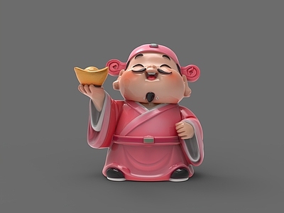 新中式雕塑摆件 财神爷 财神摆件 财神美陈 财神雕塑