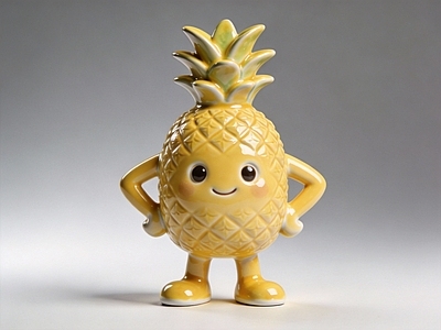 现代雕塑 菠萝 雕塑 美陈 AIGC 水果雕塑