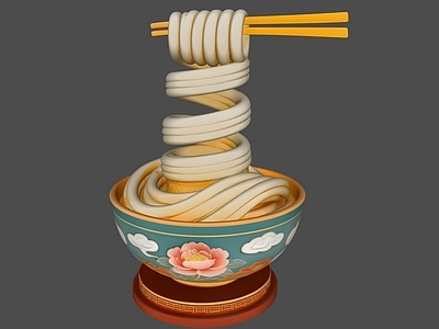 现代新中式雕塑 拉面雕塑小品美陈