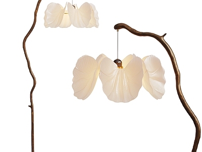 新中式落地灯 落地灯 花瓣落地灯 中古风落地灯 卧室落地灯