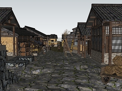 中式古建筑 古代 街道 建筑