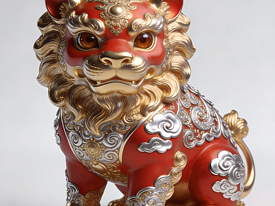 现代新中式雕塑摆件 新中式狮子摆件 新中式石狮子雕塑 新中式艺术摆件