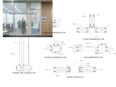 办公家具图库 办公室双玻百叶隔 办公室铝合金隔断 玻璃隔断系统 甲级办公 玻璃隔断墙面节点 施工图