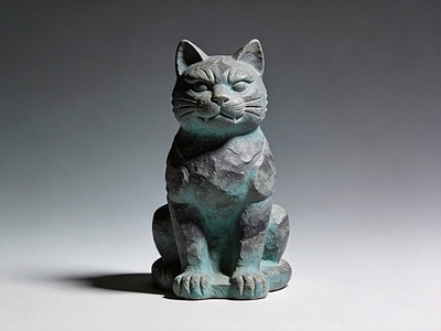 现代雕塑 猫 雕塑 美陈 AIGC 动物雕塑
