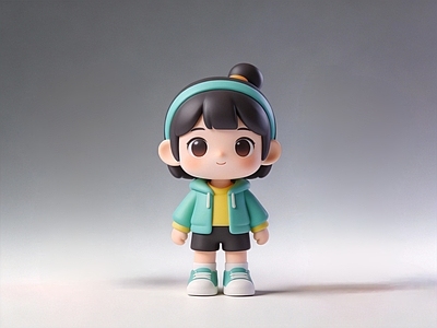现代雕塑 手办 女孩 雕塑 美陈 AIGC