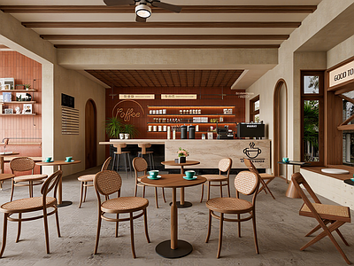 复古混搭风咖啡厅 复古风咖啡店  中古风咖啡厅