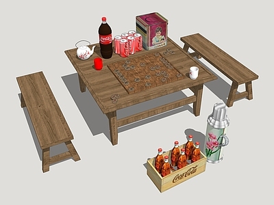 中式其他景观小品 怀旧餐桌 象棋 年代桌凳 老物件 生活老物件