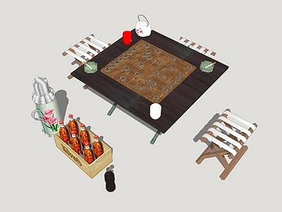 中式其他景观小品 怀旧桌凳 马扎 象棋 年代桌凳 老物件
