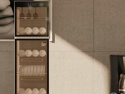 厨房用品组合 厨房碗筷杯子 厨房消毒柜 消毒柜 橱柜 厨房用品组合