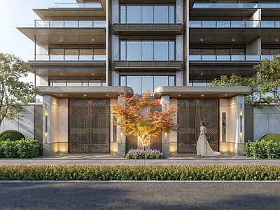 现代入口大门 别墅门头 海派门头 现代入口门头