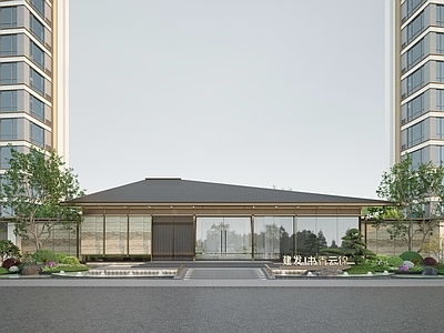新中式住宅区景观 建发展示区