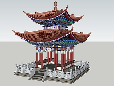 中式古建筑 民居古建亭大理